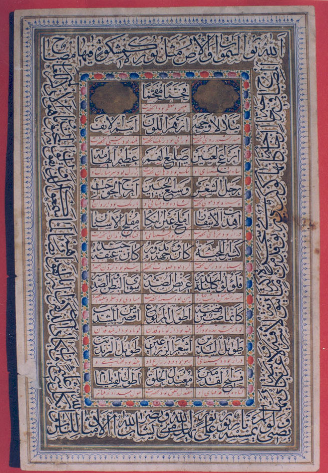 حلیه پیامبر اسلام (ص)  در موزه خط و کتابت میرعماد 