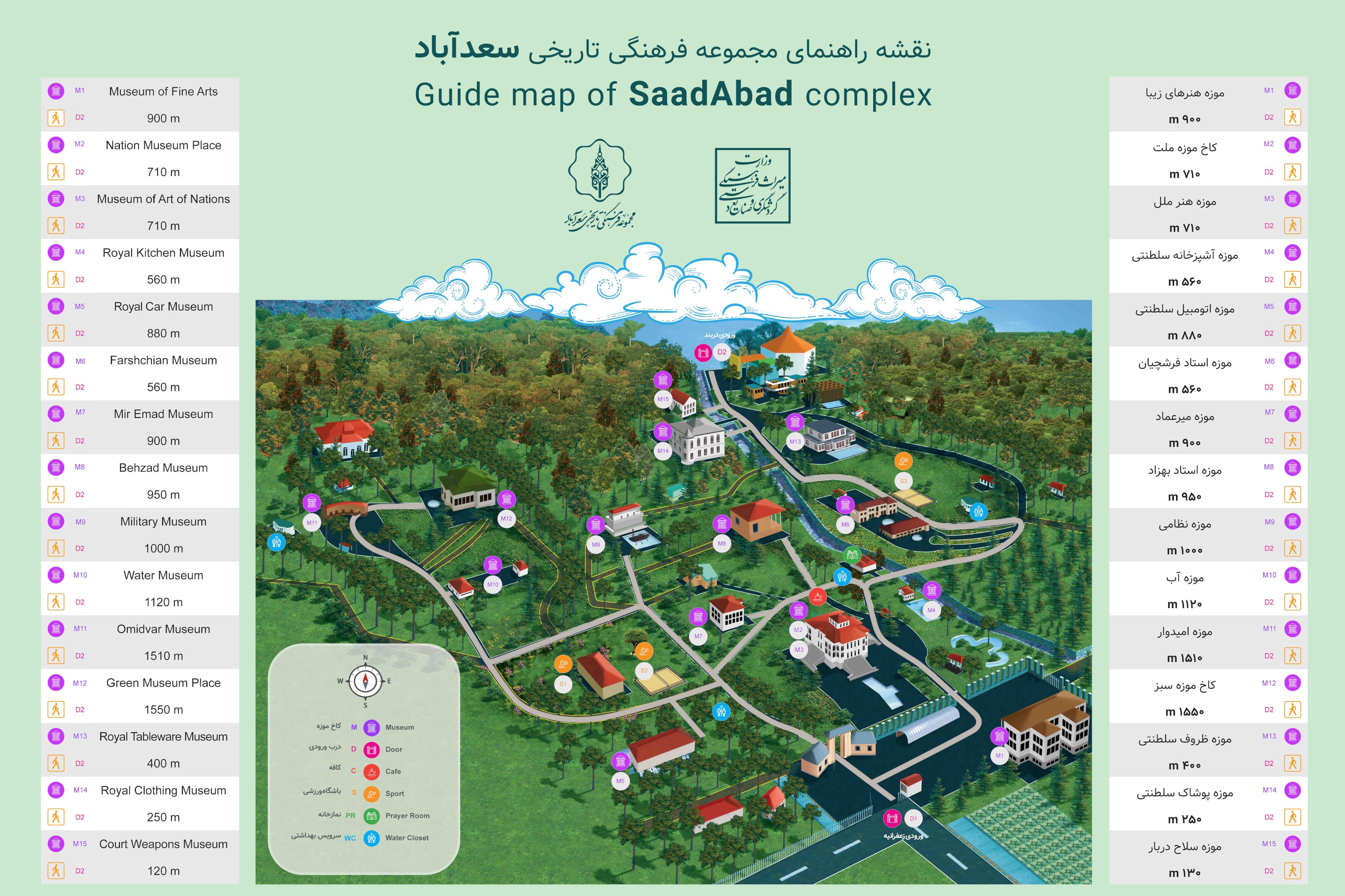 نقشه آفلاین مجموعه فرهنگی تاریخی سعدآباد