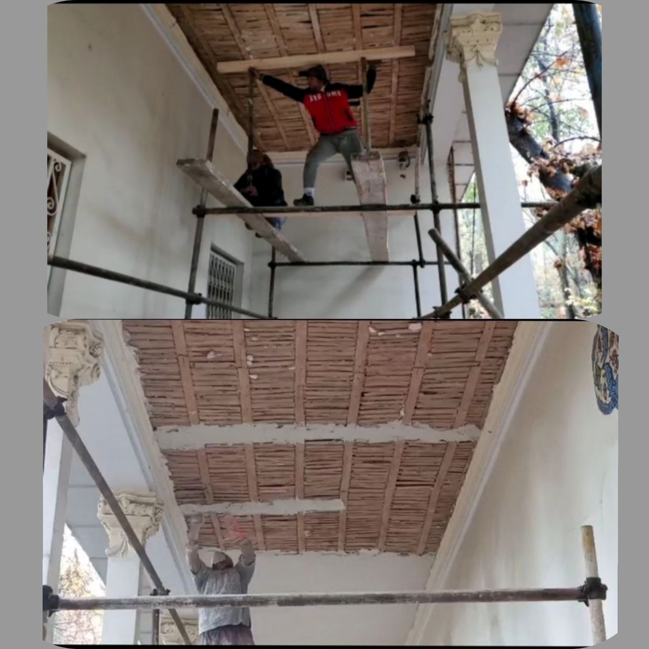 مرمت سقف ایوان موزه استادفرشچیان سعدآباد در مراحل پایانی است .