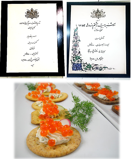 بررسی اجمالی دو منوی غذای سلطنتی موجود در موزه آشپزخانه سلطنتی سعدآباد بهمراه ارائه چند دستور تهیه پیشنهادی